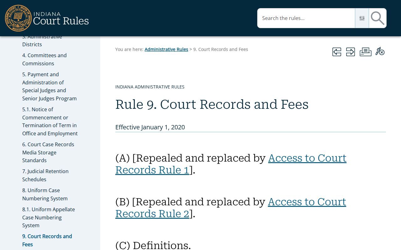 Clinton County case lookup Administrative Rule 9