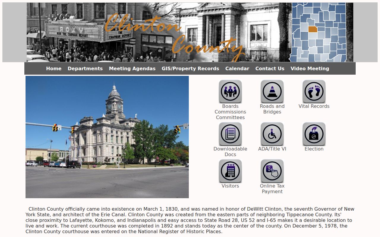 Clinton County government website serving Colfax court users