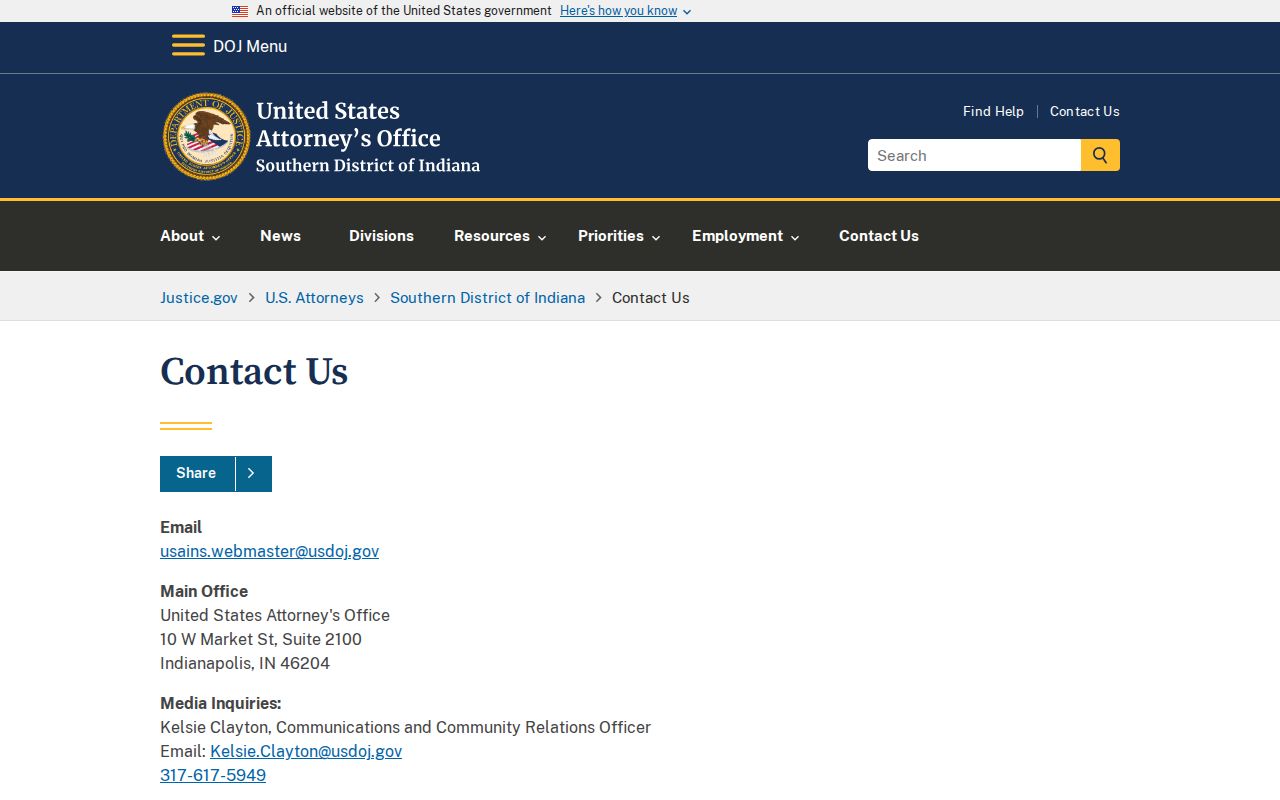 Federal court office context separate from Kirklin court dockets