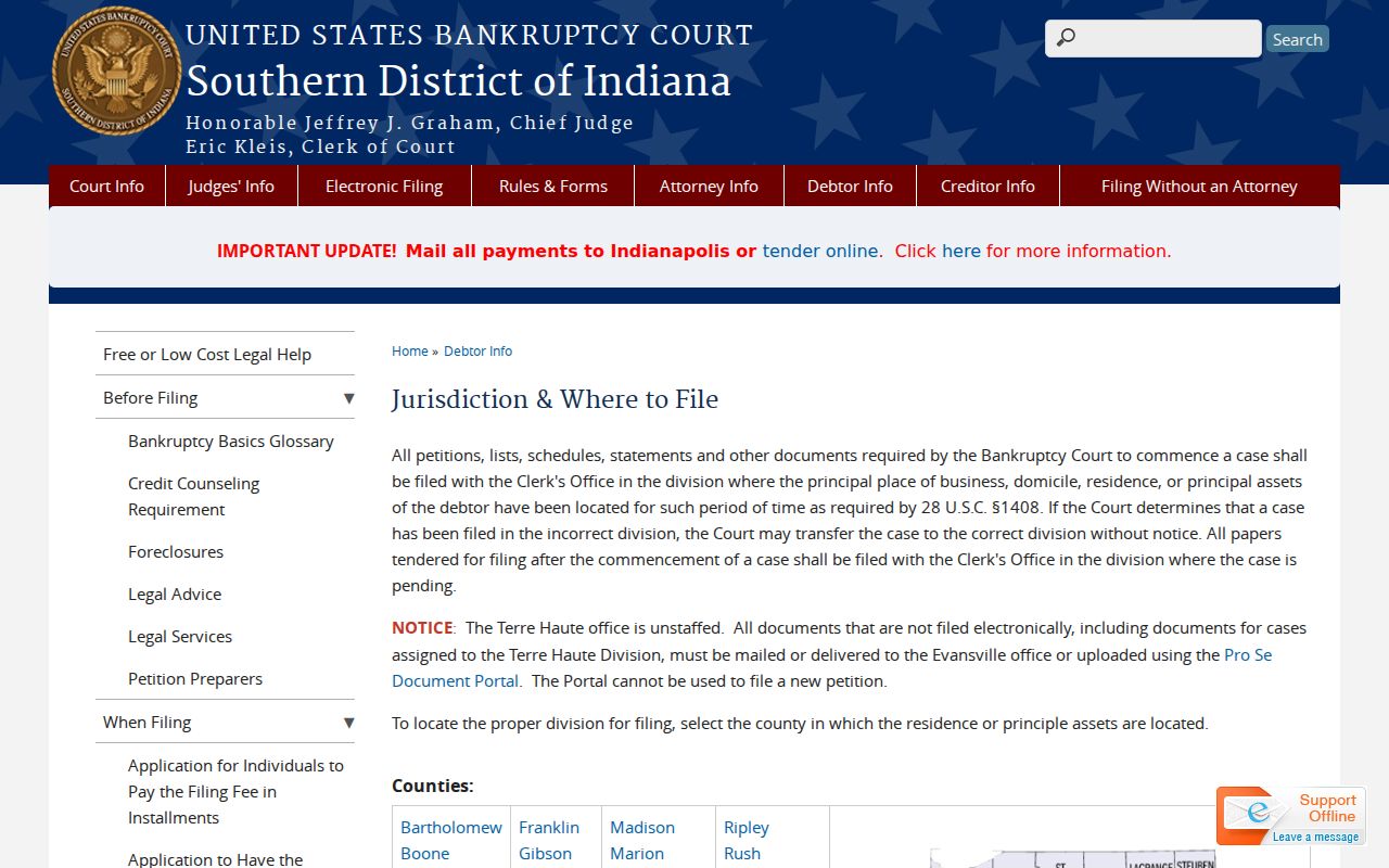 Bankruptcy jurisdiction for a Mulberry federal court record