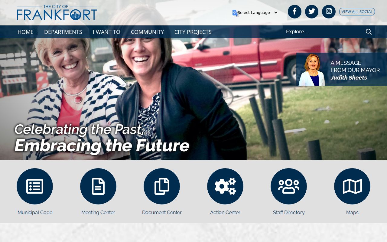 Frankfort city government site contrasted with Rossville Rossville-area county court routing