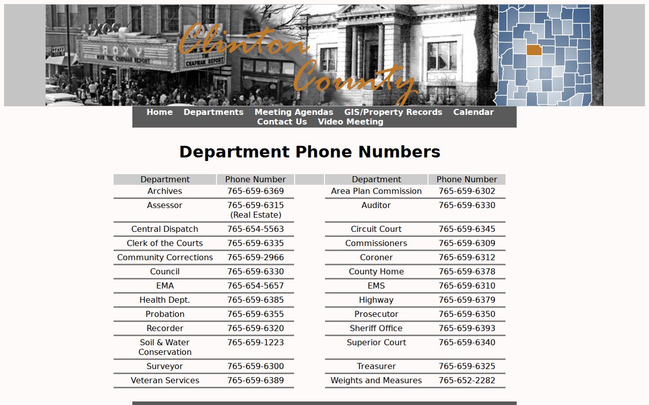 Clinton County court docket department contacts
